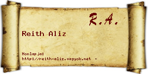Reith Aliz névjegykártya